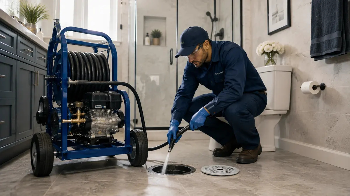 Bathroom Drain Hydro Jetting in Clovis