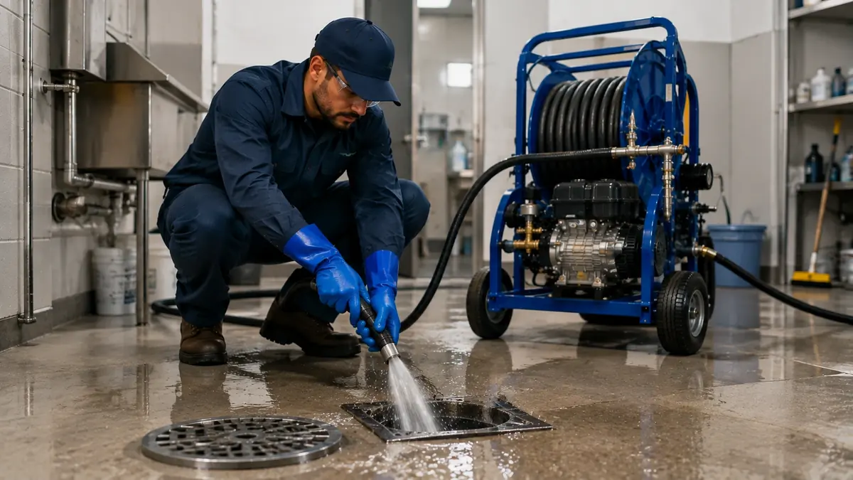 Floor Drain Hydro Jet Cleaning in Clovis