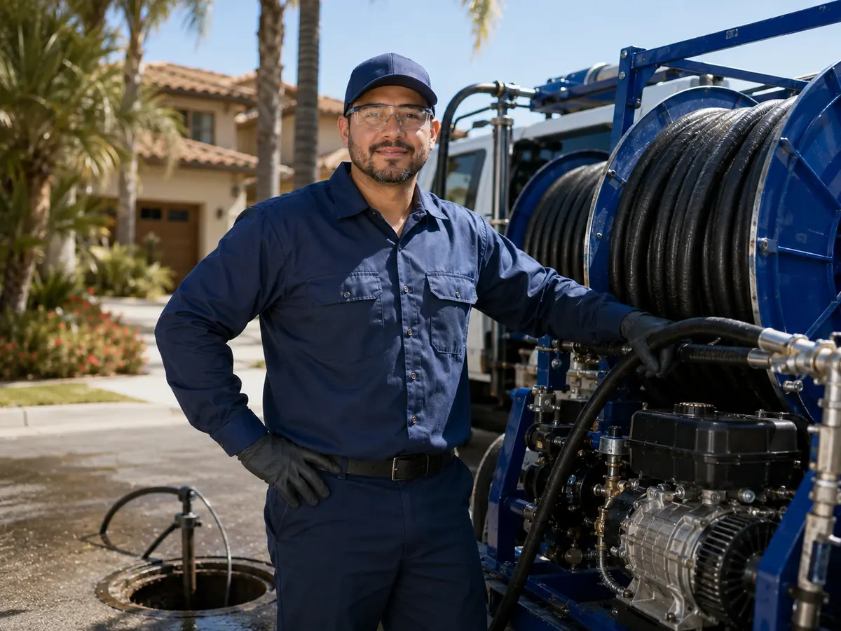 Hydro jet sewer cleaning in Clovis