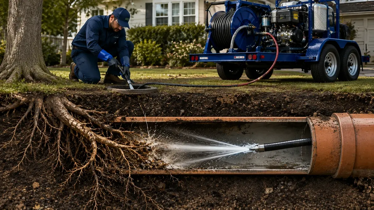 Tree Root Removal with Hydro Jetting in Clovis